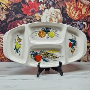 Vintage Villeroy & Boch hapjesschotel met afbeeldingen van fruit