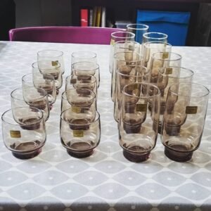 Luminarc glazen BP Tivoli donker transparant rokerige kleur - lange longdrink glazen en kleine glazen