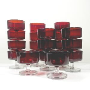 Luminarc Cavalier Ruby dessertglaasjes champagnecoupes rood